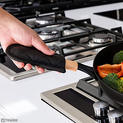 2Pcs Cast Iron Skillet Handle Covers - Iron Skillet Silicone Handle Cover Cast Iron Handle Covers Heat Resistant - Pot Handle Sleeve Of Handle For Cast Iron Skillet Kitchen Mittens And Pot Holder Set #TOP6