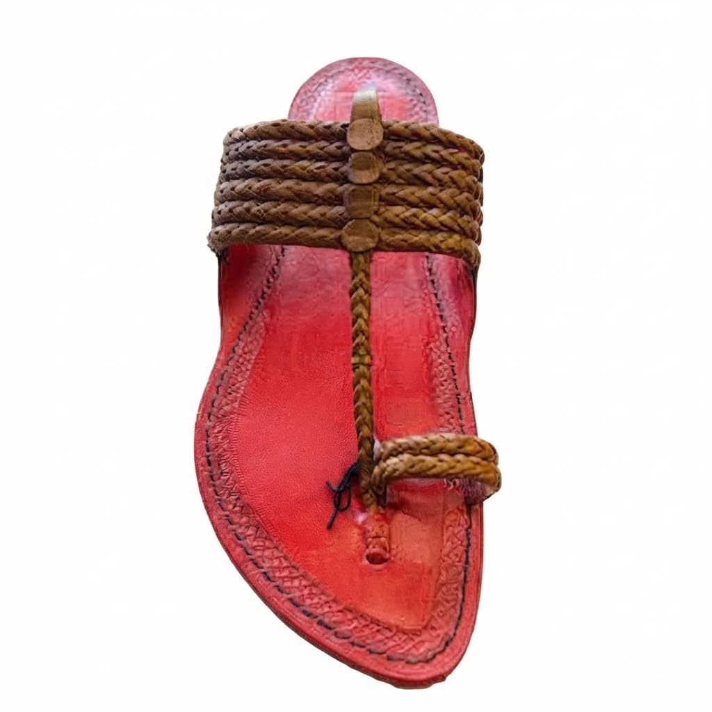 Khaal Men’s Genuine Leather Kolhapuri Chappal | Premium Handmade Authentic Kolhapuri Sandals | Soft Comfortable Cushioned Footbed | Lightweight Traditional Indian Ethnic Daily Wear, Casual, Festive & Wedding Footwear-image-31