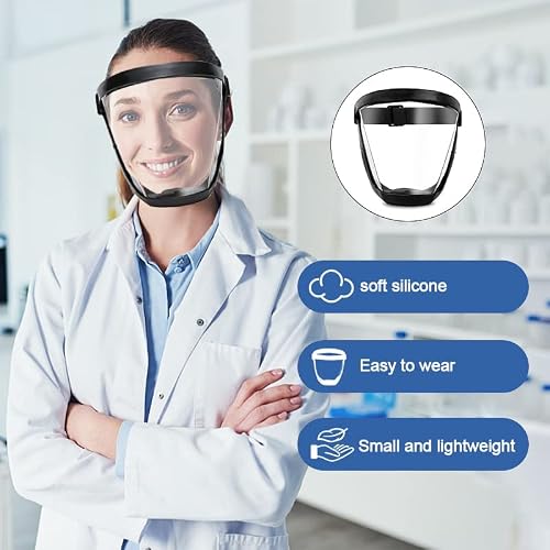 Super Protective Face Shield,Anti-Fog Full Face Shields For Work,High-Definition Plastic Face Protection For Adults (Black) #TOP1