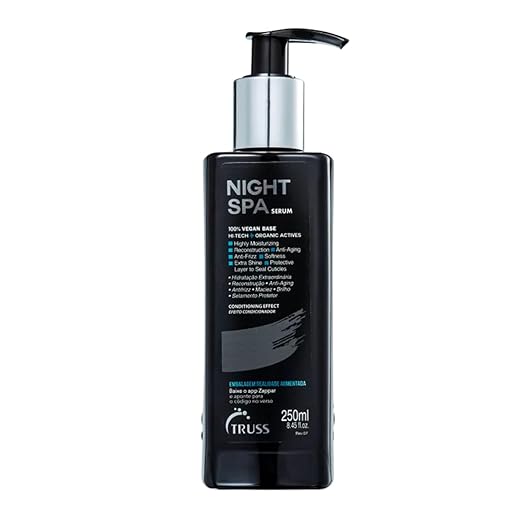 Truss Night Spa Sérum Capilar Noturno | Hidratação, Reconstrução, Anti-Frizz e Brilho Intenso | 250ml