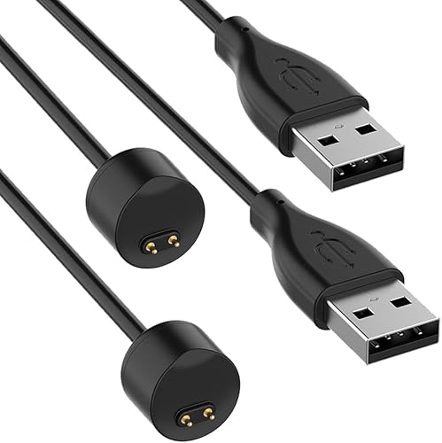 Compatible con cargador Xiaomi Mi Band 5, Xiaomi Mi Band 5, 6, 7, USB, cable de carga magnético, cable de carga, muelle de 1.64 pies (2)