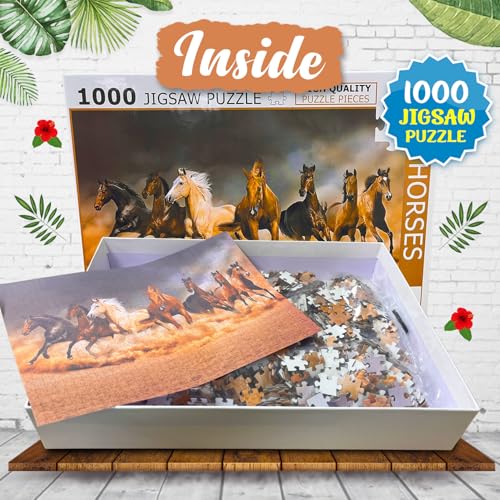 BRIJBASI Horses 1000-Piece Jigsaw Puzzles for Kids and Childrens “ Realistic Illustration Challenging Brain Booster Gifts, Fun and Creative Fun Game - Ages 9+ (1000 Pcs) - Image 2