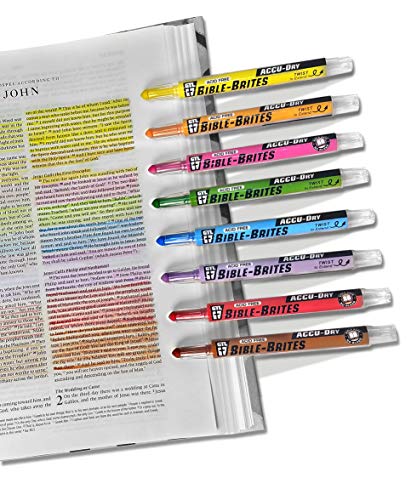 Accu-Dry Bible-Brites lot de 8 surligneurs sans transfert