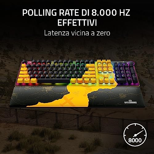 Huntsman V2 Tenkeyless (Interruttore Rosso) - Tastiera da Gioco Ottica (Interruttori Ottici Lineari Gen-2, Copri Tasti Doubleshot PBT, Poggiapolsi Ergonomico) Layout USA, PUBG Edition - Tastiera gaming - Immagine 2