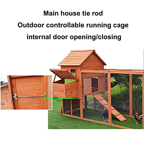 Outdoor Massivholz Hühnerkäfig Kaninchenkäfig, Doppellagiger Hühnerstall Mit Belüftungstür, Reinigbares Tablett Und… – Bild 7