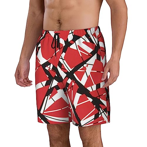 Men's Shorts Bathing for Van.1986 Halen Beach Pants,Swimming Beach Shorts Mesh Lining Bathing Suits with Pockets for Sports Black, 3X-Large2