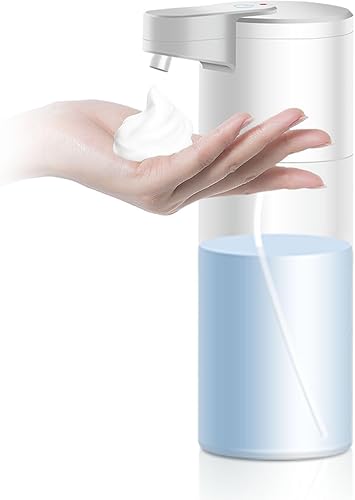Dispensador de jabón de espuma automático recargable, dispensador de jabón de manos espumoso sin contacto, 16.9 onzas, sensor infrarrojo mejorado,