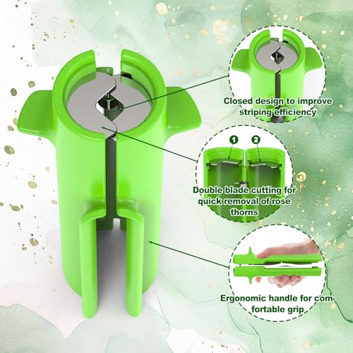 Image of Rose Thorn Stripper Tool, Thorn Remover for Roses, Flower Leaf Stripper, Rose Cutter to Removal Leafs, NEW Flower Cleaner Tool for DIY and Gardening Work (Pack of 2)