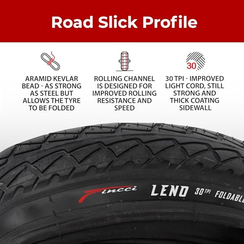 Fincci Pair 26×1.95 Bike Tire – Slick City 26 inch Bike