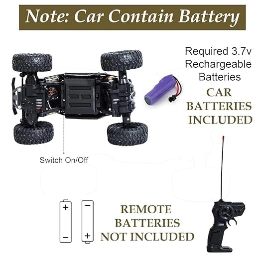 Image of Braintastic 1:18 Scale 4WD RC Rock Crawler Truck with Smoke Effect, Off-Road Remote Control Car with LED Lights, All-Terrain Tires, Rechargeable Battery, Durable Suspension for Kids & Adults