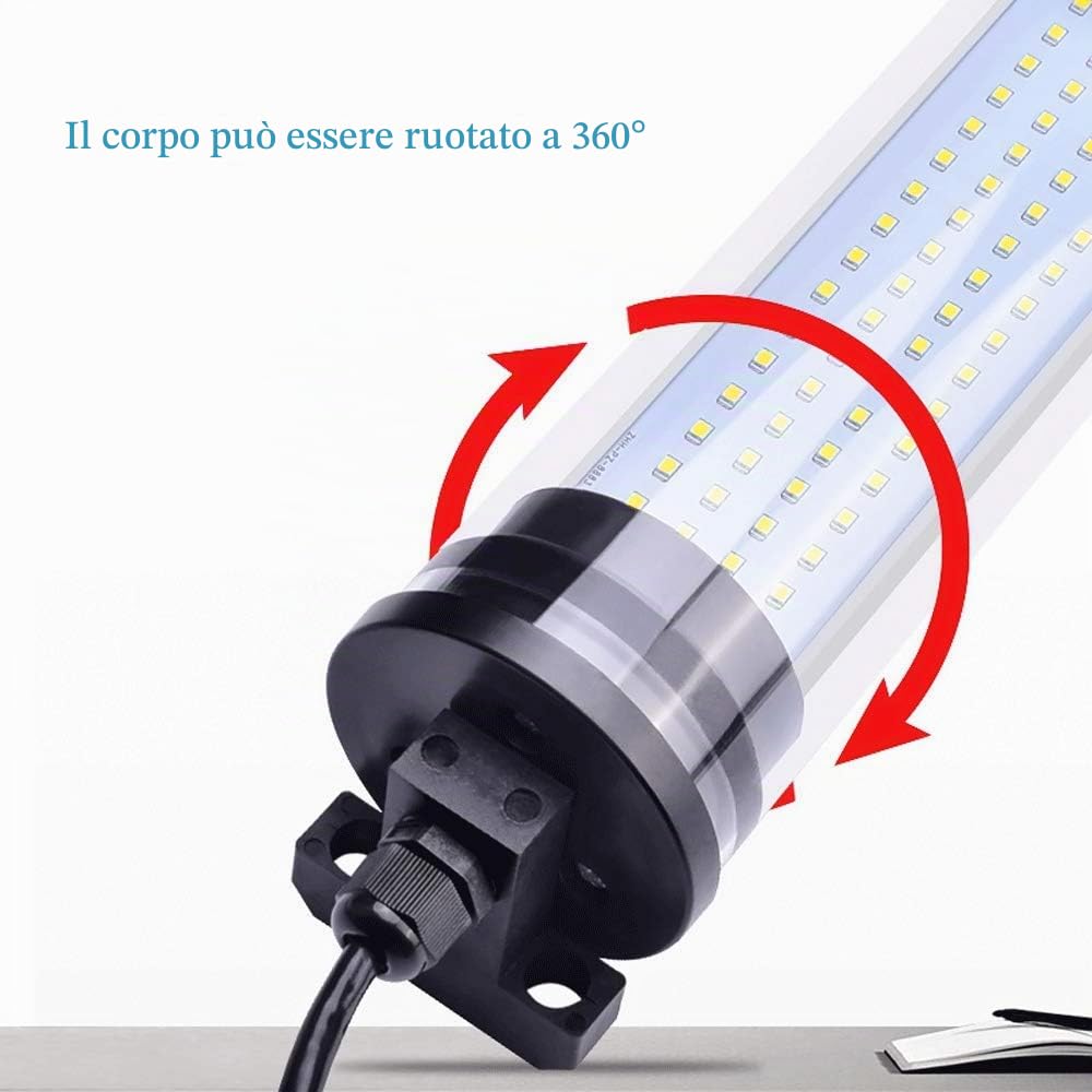 YJINGRUI Lampada da lavoro a LED CNC Lampada da lavoro a 360 ° rotante a prova di Luci per macchine a prova di acqua Illuminazione da garage per officina (220 V, 18 W 500 mm)