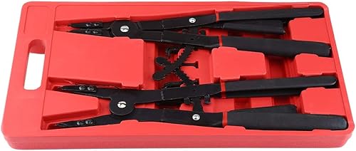 Miniatura 2 de Alicates de anillo de presión resistentes, alicates de resorte de freno, juego de herramientas universales con clips de retención y puntas de