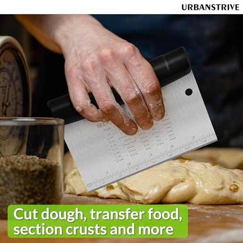 image for Urbanstrive Bench Scraper for Baking, Stainless Steel Dough Cutter and