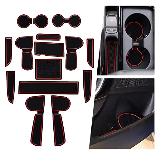 BIBIBO Lot de 15 Tapis antidérapants en Caoutchouc compatibles avec K*IA Ceed SW GT Proceed GT 2018-2022/XCeed GT 2020 2021 2022, Tapis en Caoutchouc, Accessoires de Tapis de Voiture