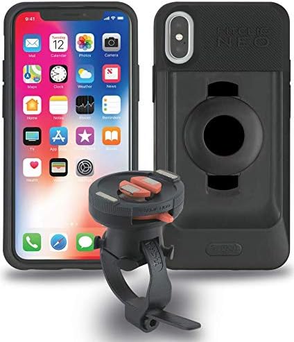 TIGRA SPORTFitClic Neo selbstsicherndes magnetisches Fahrrad-Befestigungssystem mit Handyhülle und Fahrradgurt-Halterung für iPhone X