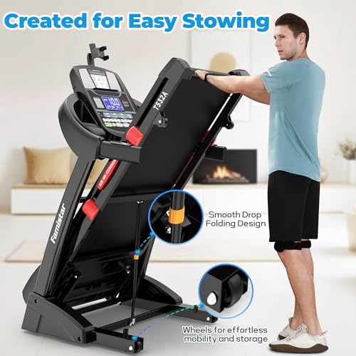 Image of Folding Treadmill, 4.5HP Incline Treadmill with 300 lbs Capacity, Treadmill for Home with 15 Auto Incline, LED Display, 64 Programs, 10MPH Speed, Smart APP
