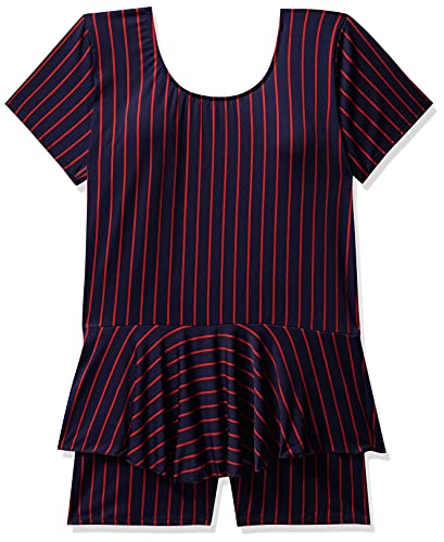 Image of I-SWIM LADIES COSTUME IS-103 NAVY /RED LINES SIZE 2XL WITH GOGGLES SILICONE IS-1600 WITH POUCH BLACK