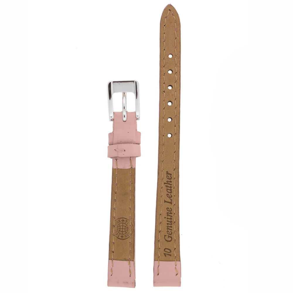 Tech Swiss Watch Band Genuine Leather Pink Padded Ladies 10 millimeter