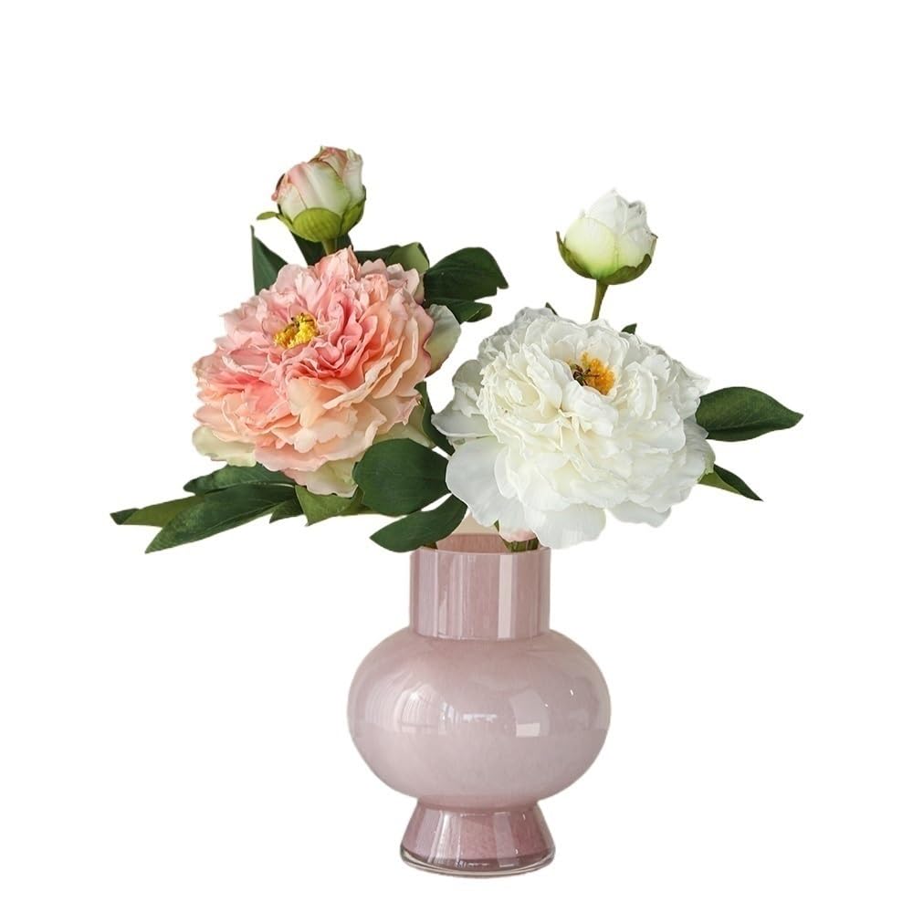 Bx9rE7tK3g Faux Flowers with Vase Peony Simulation Flower Living Room Decoration Arrangement Guifei Pink and White With Vase Artificial Flowers