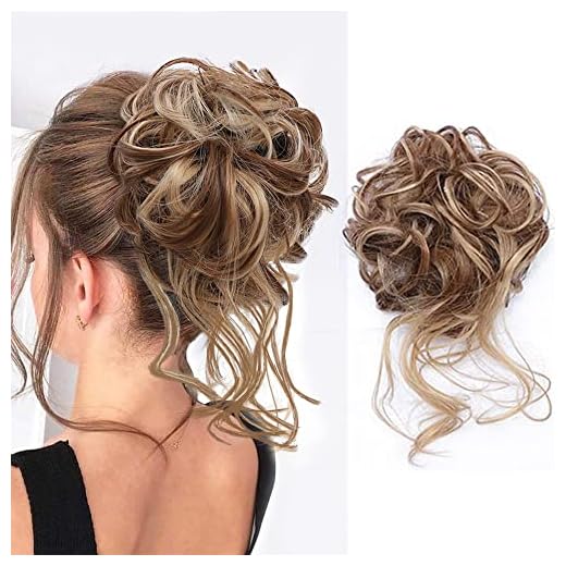 ZERAL Messy Bun Hair Piece Tousled Updo Hair Extensions With Elastic Hair Bands Curly Hair Bun Scrunchie for Women(Brown Mix Light Brown#)