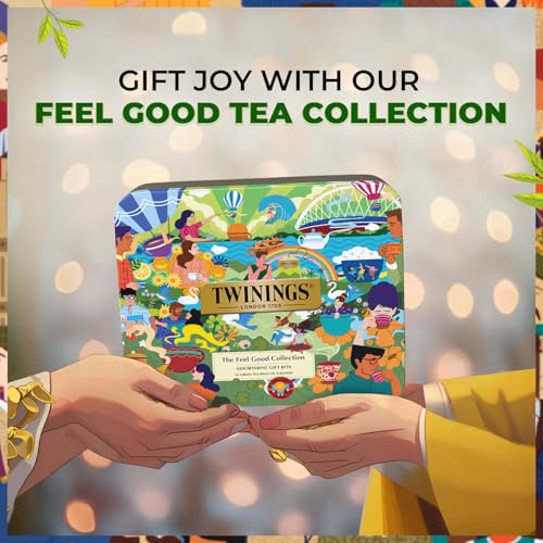 Image of Twinings The Feel Good Collection Assortment Tea Gift Set, Teabags 54 pcs, 9 Tea Flavors Set, Green Tea, Mint Tea, Honey Lemon Tea, & more, Best Green Tea for Overall Health