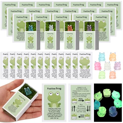 Wonderjune 36 Sets Emotional Support Positive Frog Bulk Appreciation Gifts