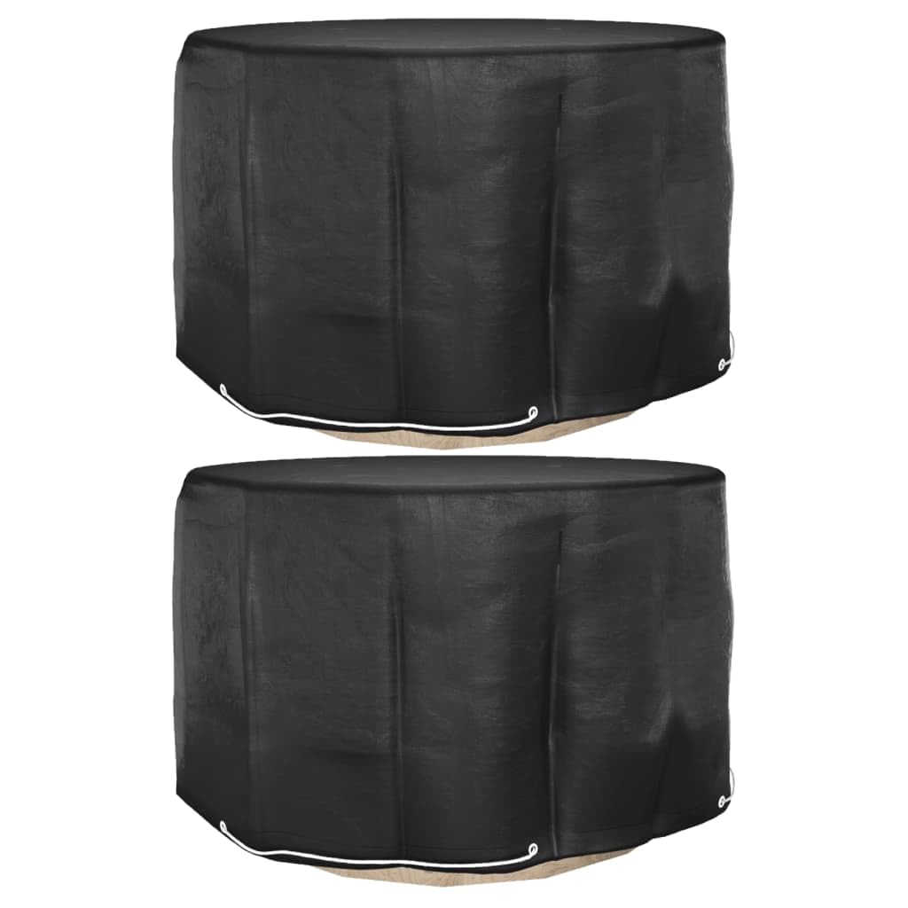 Housses pour meubles de jardin noir bâche mobilier extérieur rond