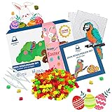 HELDENGUT® geliebtes Mega Bügelperlen Set mit 15 Farben [10.000 Midi Bügelperlen 5mm] - Bugelperlenset inkl. 3x Bügelperlen Platten & Vorlagen - Steckperlen Geschenk für Jungen & Mädchen