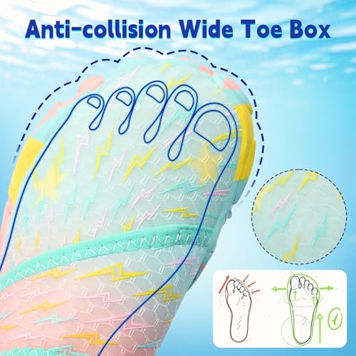 Image of Kids Water Shoes Boys Girls - Wide Toe Box Quick Dry Barefoot Shoes Breathable Non Slip Aqua Athletic Sneakers for Swim Beach Pool Kayak Hiking Sand Walking Travel Essentials (Little Kid /Big Kid)