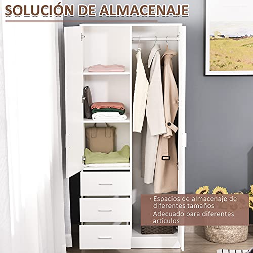 Variante de HOMCOM armario 2 puertas 80×50×180 cm blanco