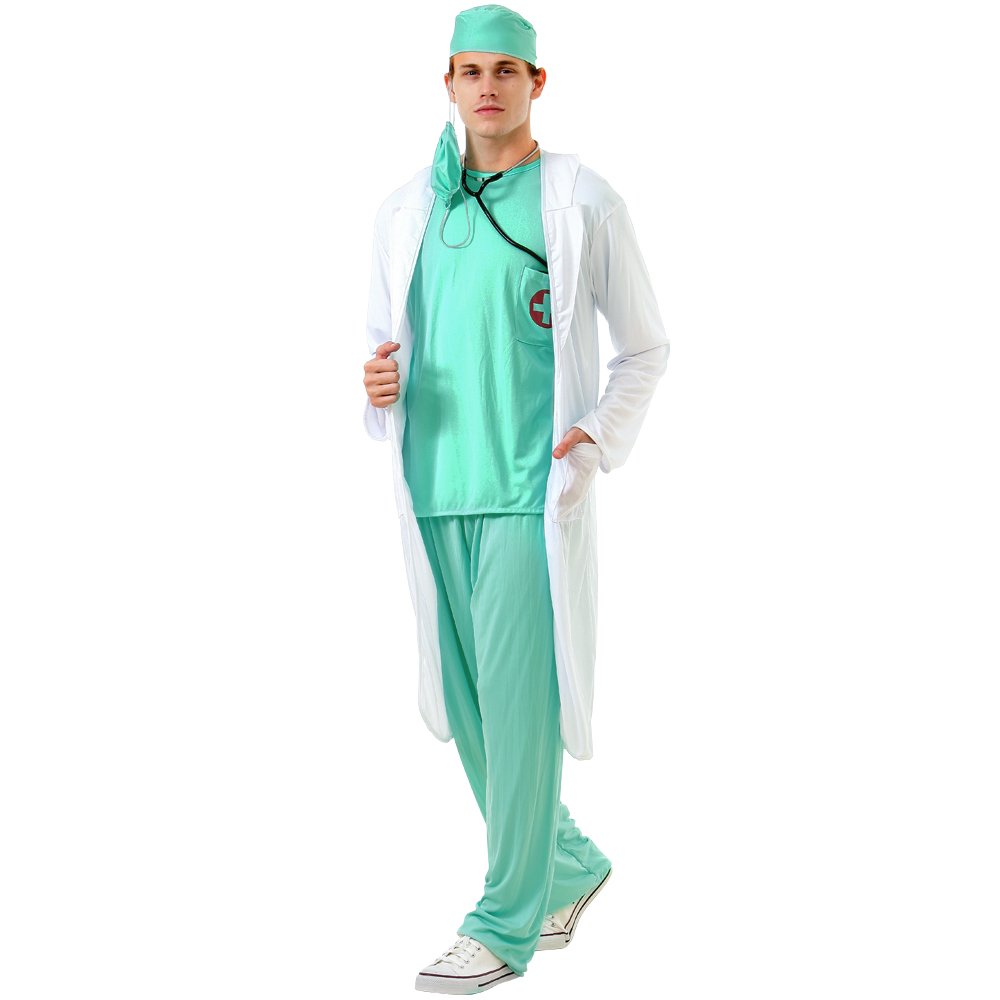 Doctor Halloween Costume Adults 2022 Dashing Doctor Adult Halloween Costume Medical Scrubs Set For Men Medium Green Amazon In Clothing Accessories