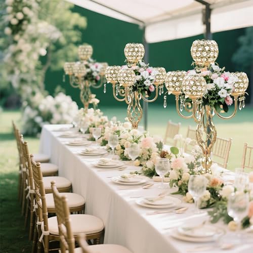 Candelabro decorativo de cristal de 5 brazos como regalo de aniversario 5