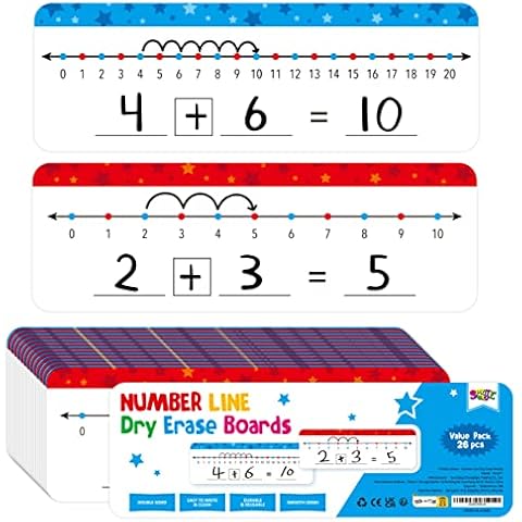 26 trocken abwischbare Tafeln mit Zahlenreihen, Doppelseitig beschreibbare und löschbare Tafel - 0-10 auf einer Seite und 0-20 auf der anderen Seite - Mathe-Tafel für Kinder, Studenten und zu Hause Cover