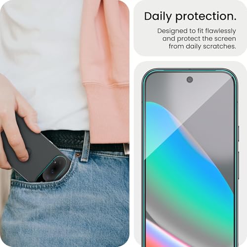 Image of ArmourPro Tempered Glass and Black Camera Lens Protector for Google Pixel 10, Edge to Edge Screen Guard, Anti-Bubble, Scratch Resistant, HD Clear, Anti-Fingerprint, Installation Kit | Black