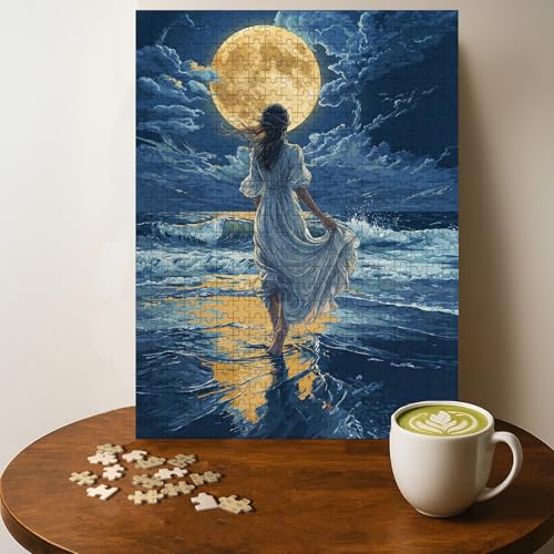 Casse-tête femme robe plage déesse 500 pièces bois 20x15 po