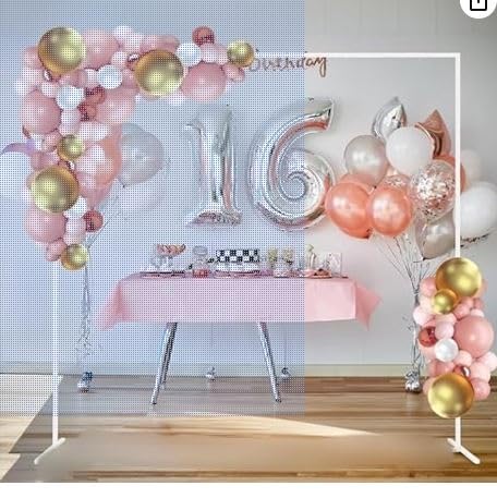SLNS Square Arch Balloon Decoration Stand | White PVC Frame | 6ft Height x 6ft Width | Durable Arch for Birthday, Anniversary, Party Decorations (B0DH518R39) Amazon Price History, Amazon Price Tracker