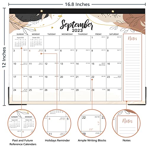 Desk Calendar 2023-2024 - 18 Monthly Desk/Wall Calendar 2023-2024, Jul. 2023 - Dec. 2024, 17”X 12”, Holidays, Notes, Corner Protectors, Hanging Holes & Cutting-Line Design, Perfect Calendar For You #TOP2
