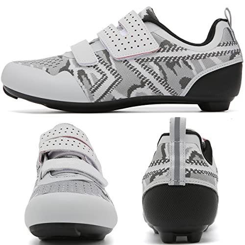 Image of Unisex Cycling Shoes Compatible with Peloton Indoor Riding Road Bicycle with Delta Cleats Outdoor Pedal Bike Shoes