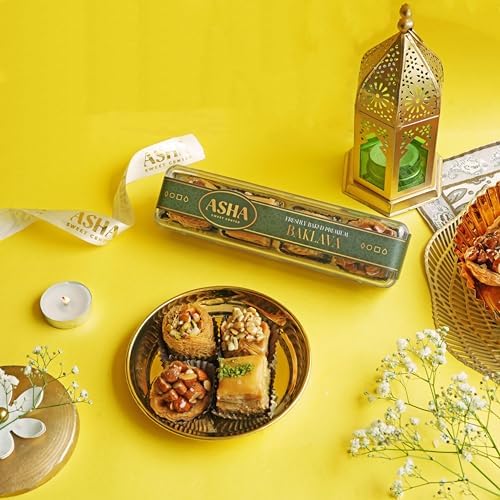 ASHA SWEETS Baklava Assorted Sweets (Pack Of 4 X 100 Grams)| Made with Pure Ghee |Premium Perfect for Gifting and Snacking| Turkish Delight Made With Fresh Ingredients