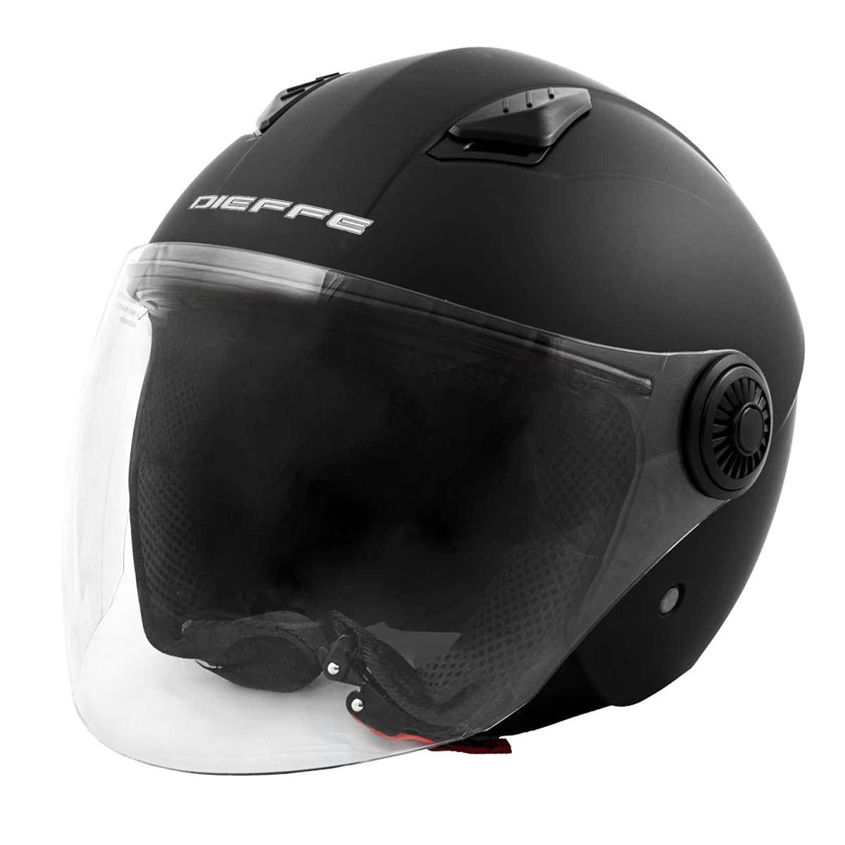 Casco Moto Scooter Visiera Lunga Omologato ECE Dieffe 34 Nero Opaco