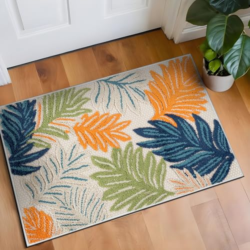 Rugshop Transitional High-Low Textured Indoor Outdoor Rug Multi 2' x 3'