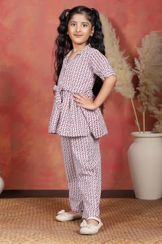 Image of Fashion Dream Girl's Cotton Blend Printed Co-ord Set|Clothing Set|Combo Set|Casual Wear|Coordinate Outfit for Girls|Two-Piece Set