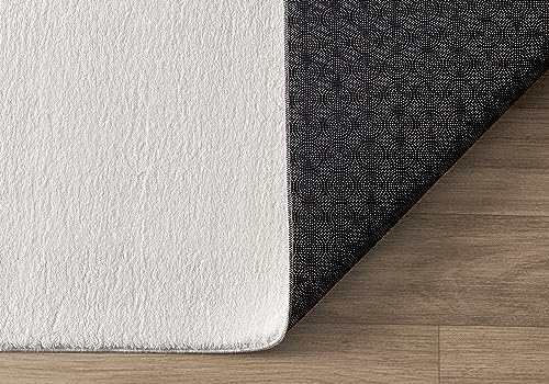 the carpet Relax Moderner Flauschiger Kurzflor Teppich, Anti-Rutsch Unterseite, Waschbar bis 30 Grad, Super Soft, Felloptik, Creme… – Ansicht 6