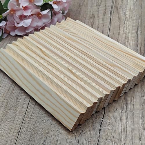 HAOBIN bastelholz klötzchen Holzbausteine bastelklötzchen Hölzchen 200x30x10 mm holzklötze Holzleiste Holzstäbchen basteln Holz für Heimwerkerprojekte und Deko,Bau und Vertäfelung (40)