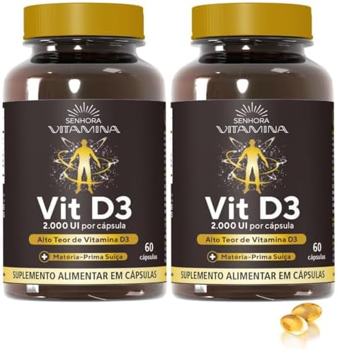 Vitamina D3 da Suíça 2.000 UI em Mini Softgel Rápida Absorção (12...