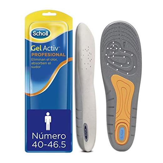Scholl Plantillas Gel Activ Profesional Hombre para Calzado Trabajo, Absorción de Impactos y Amortiguación, Talla 40-46.5, 1 par (2 plantillas)