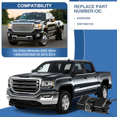 Image of Rear View Backup Reverse Camera Fit for Chevy Silverado, Fit for GMC Sierra 1500 HD 2500 HD 3500 HD 2016-2018,Safety Parking Back Up Assist Camera OE Number 84062896