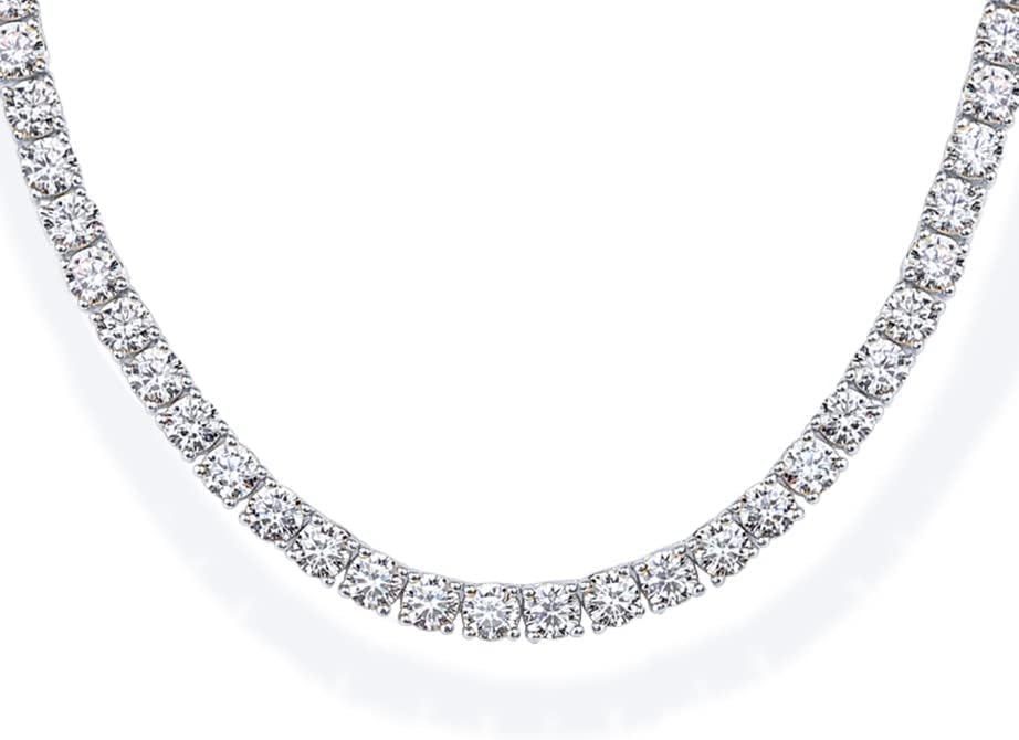 PAVOI 14K Gold Plated Tennis Necklace for Women | 3mm Cubic Zirconia Dainty Gold Tennis Necklaces | Simulated Diamond Tennis Chain | Trendy Fashion Jewelry | 3mm Cubic Zirconia Tennis Necklace, Dainty Simulated Diamond Tennis Chain in 16" or 18" Length