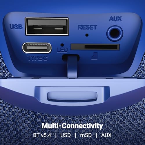 Image of Zebronics Portable Bluetooth Speaker, 16W RMS, Up to 12Hrs Playback, 57mm Dual Drivers, Passive Radiator, TWS, BT v5.4, USB, mSD, AUX, Splash Proof, Type-C Charging (Music Bomb i10, Blue)