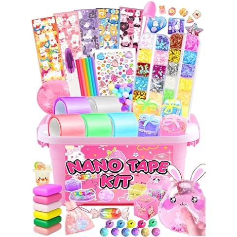 ZiZa Nano Tape Bubble Kit for Kids with Pink Box, Nano Tape Squishy Maker Kit, Nano Bubble Tape Kit, Nano Tape Bubbles Cover